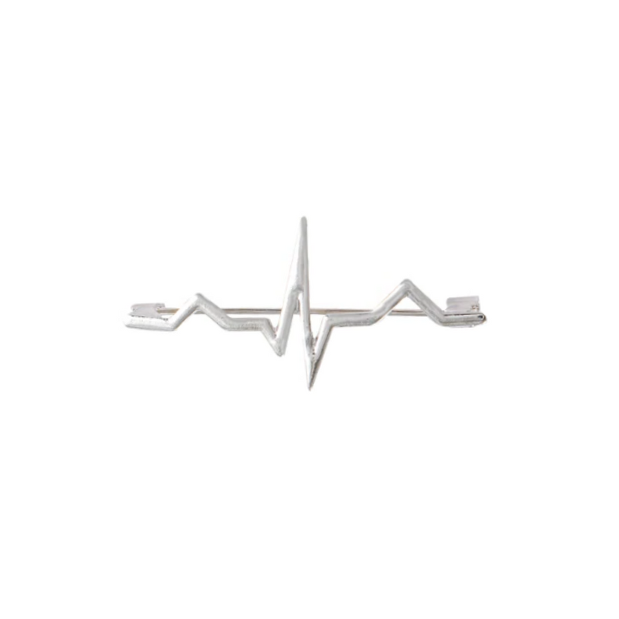 Silver EKG Brooch